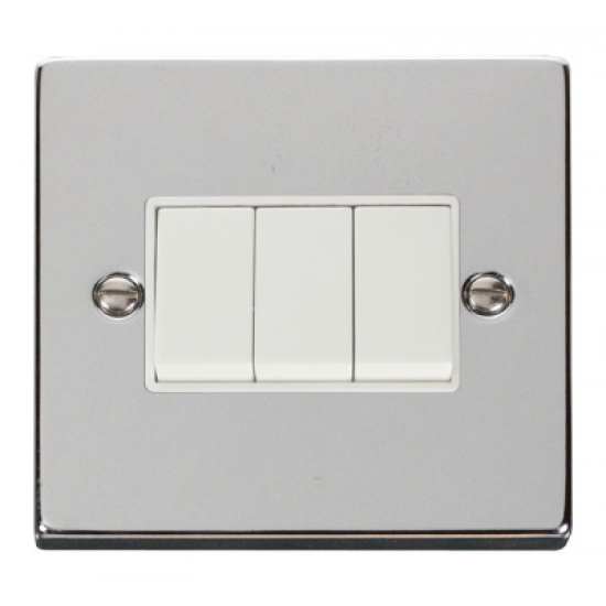 Click Deco Victorian Polished chrome 10A 3-GANG 2-WAY SWITCH Click Deco Victorian Polished chrome 10A 3-GANG 2-WAY SWITCH