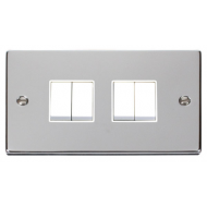 Click Deco Victorian Polished chrome 10A 4-GANG 2-WAY SWITCH Click Deco Victorian Polished chrome 10A 4-GANG 2-WAY SWITCH