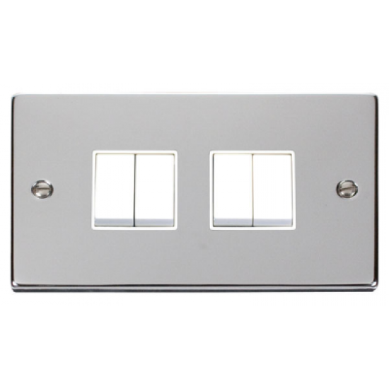 Click Deco Victorian Polished chrome 10A 4-GANG 2-WAY SWITCH