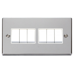 Click Deco Victorian Polished chrome 10A 6-GANG 2 WAY SWITCH Click Deco Victorian Polished chrome 10A 6-GANG 2 WAY SWITCH