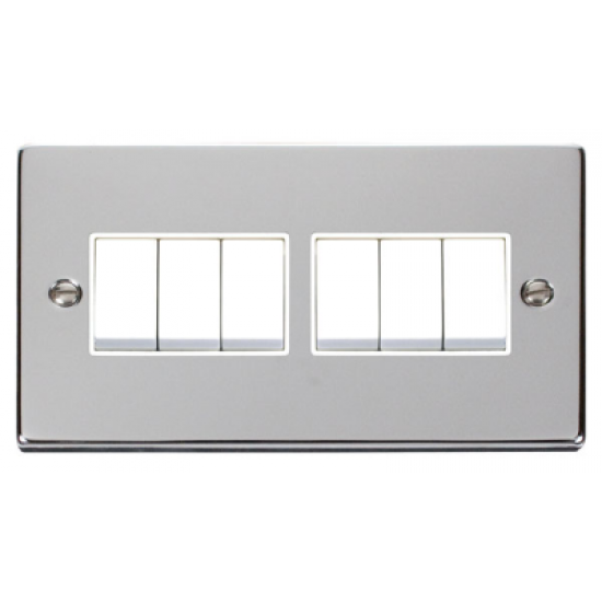 Click Deco Victorian Polished chrome 10A 6-GANG 2 WAY SWITCH Click Deco Victorian Polished chrome 10A 6-GANG 2 WAY SWITCH