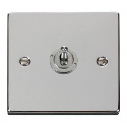 Click Deco Victorian Polished chrome 10AX 1-GANG 2-WAY TOGGLE SWITCH