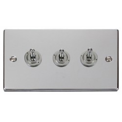 Click Deco Victorian Polished chrome 10AX 3-GANG 2-WAY TOGGLE SWITCH Click Deco Victorian Polished chrome 10AX 3-GANG 2-WAY TOGGLE SWITCH