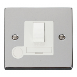 Click Deco Victorian Polished chrome 13A SWITCHED SPUR + F/O WH