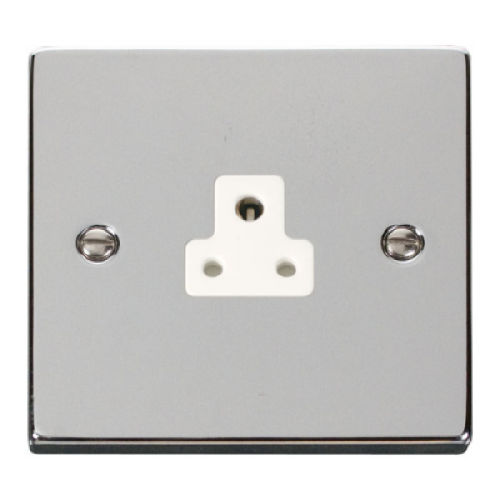 Click Deco Victorian Polished chrome 1GANG 2A ROUND PIN SOCKET OUTLET