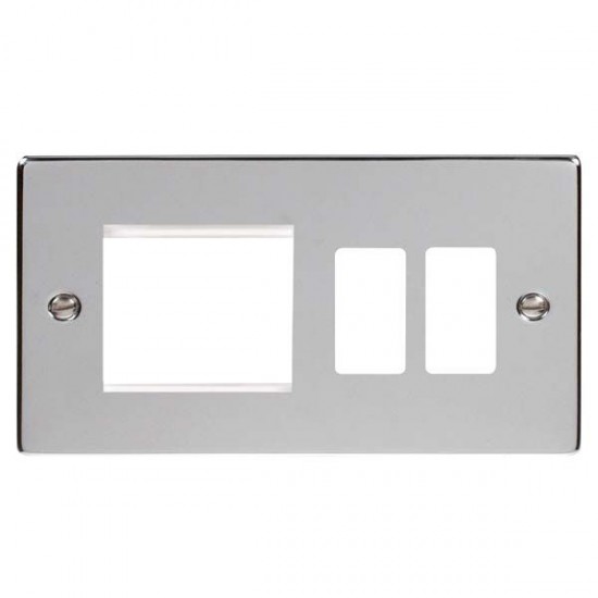 Click Deco Victorian Polished chrome 2+2 COMBI PLATE