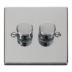 Click Deco Victorian Polished chrome 2-GANG 2-WAY 400W DIMMER SWITCH Click Deco Victorian Polished chrome 2-GANG 2-WAY 400W DIMMER SWITCH