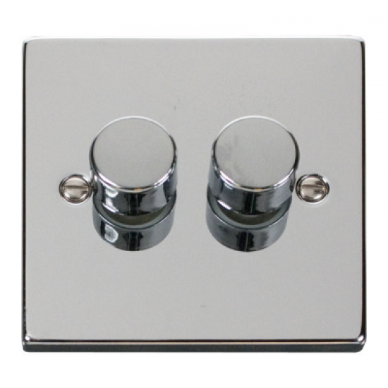 Click Deco Victorian Polished chrome 2-GANG 2-WAY 400W DIMMER SWITCH