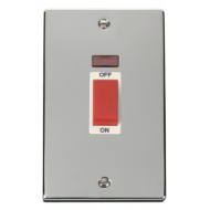 Click Deco Victorian Polished chrome 2-GANG 45A DP SWITCH + NEON WH Click Deco Victorian Polished chrome 2-GANG 45A DP SWITCH + NEON WH