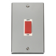 Click Deco Victorian Polished chrome 2 GANG 45A DP SWITCH Click Deco Victorian Polished chrome 2 GANG 45A DP SWITCH