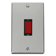 Click Deco Victorian Polished chrome 2 GANG 45A DP SWITCH Click Deco Victorian Polished chrome 2 GANG 45A DP SWITCH