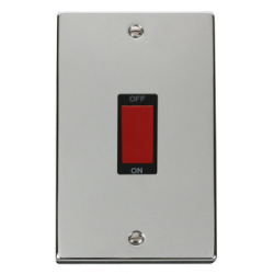 Click Deco Victorian Polished chrome 2 GANG 45A DP SWITCH