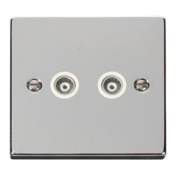 Click Deco Victorian Polished chrome 2-GANG ISOLATED COAXIAL SOCKET Click Deco Victorian Polished chrome 2-GANG ISOLATED COAXIAL SOCKET