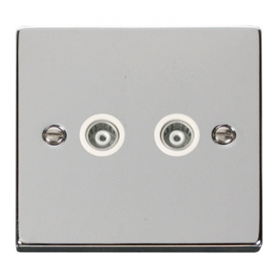 Click Deco Victorian Polished chrome 2-GANG ISOLATED COAXIAL SOCKET Click Deco Victorian Polished chrome 2-GANG ISOLATED COAXIAL SOCKET