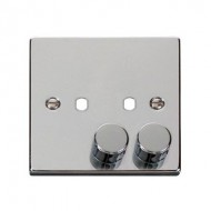 Click Deco Victorian Polished chrome 2 Gang Single Dimmer Plate & Knobs Click Deco Victorian Polished chrome 2 Gang Single Dimmer Plate & Knobs