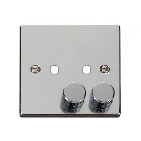 Click Deco Victorian Polished chrome 2 Gang Single Dimmer Plate & Knobs Click Deco Victorian Polished chrome 2 Gang Single Dimmer Plate & Knobs