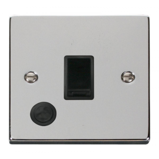 Click Deco Victorian Polished chrome 20A 1-GANG DP SWITCH + F/O BK