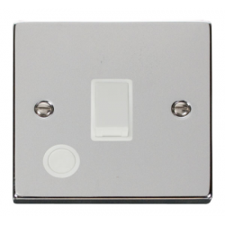 Click Deco Victorian Polished chrome 20A 1-GANG DP SWITCH + F/O WH