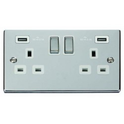 Click Deco Victorian Polished chrome 2G SKT USB 4.2A DECO Click Deco Victorian Polished chrome 2G SKT USB 4.2A DECO