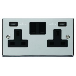 Click Deco Victorian Polished chrome  2G SKT USB 4.2A DECO