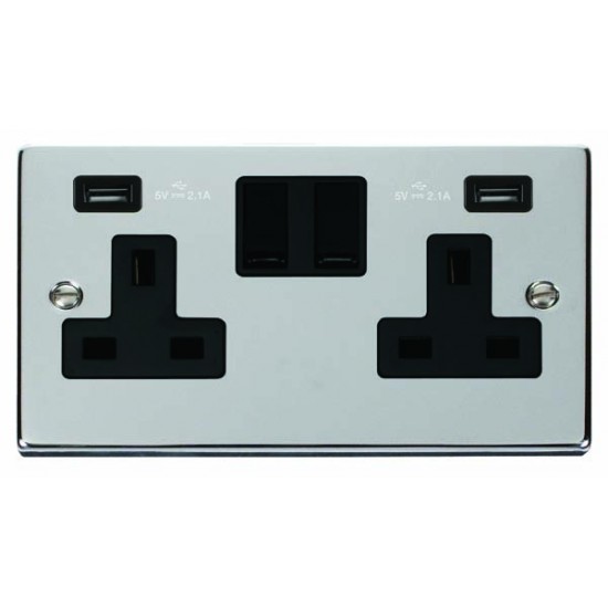 Click Deco Victorian Polished chrome 2G SKT USB 4.2A DECO Click Deco Victorian Polished chrome 2G SKT USB 4.2A DECO