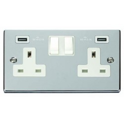 Click Deco Victorian Polished chrome 2G SKT USB 4.2A DECO Click Deco Victorian Polished chrome 2G SKT USB 4.2A DECO