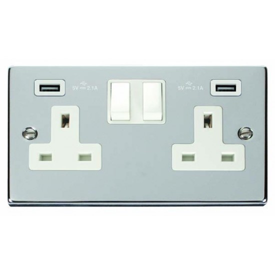 Click Deco Victorian Polished chrome 2G SKT USB 4.2A DECO Click Deco Victorian Polished chrome 2G SKT USB 4.2A DECO