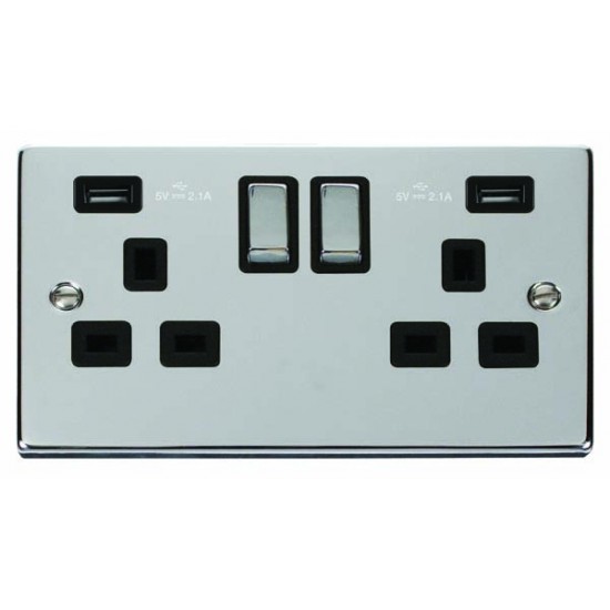 Click Deco Victorian Polished chrome 2G SKT USB 4.2A DECO Click Deco Victorian Polished chrome 2G SKT USB 4.2A DECO