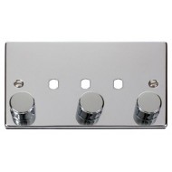 Click Deco Victorian Polished chrome 3 Gang Dimmer Plate & Knobs Click Deco Victorian Polished chrome 3 Gang Dimmer Plate & Knobs