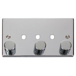 Click Deco Victorian Polished chrome 3 Gang Dimmer Plate & Knobs Click Deco Victorian Polished chrome 3 Gang Dimmer Plate & Knobs