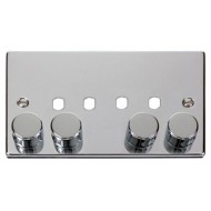 Click Deco Victorian Polished chrome 4 Gang Double Dimmer Plate & Knobs Click Deco Victorian Polished chrome 4 Gang Double Dimmer Plate & Knobs