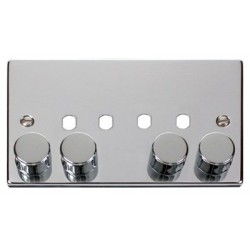 Click Deco Victorian Polished chrome 4 Gang Double Dimmer Plate & Knobs Click Deco Victorian Polished chrome 4 Gang Double Dimmer Plate & Knobs