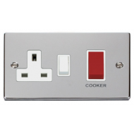 Click Deco Victorian Polished chrome 45A SWITCH+SOCKET Click Deco Victorian Polished chrome 45A SWITCH+SOCKET