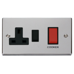 Click Deco Victorian Polished chrome 45A SWITCH+SOCKET
