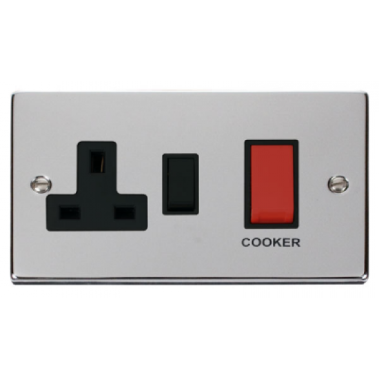 Click Deco Victorian Polished chrome 45A SWITCH+SOCKET Click Deco Victorian Polished chrome 45A SWITCH+SOCKET