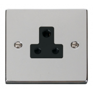 Click Deco Victorian Polished chrome 5A ROUND PIN SOCKET OUTLET BK Click Deco Victorian Polished chrome 5A ROUND PIN SOCKET OUTLET BK