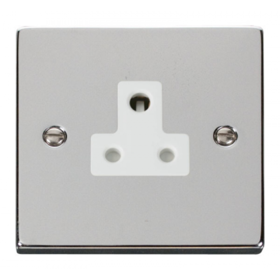 Click Deco Victorian Polished chrome 5A ROUND PIN SOCKET OUTLET WH