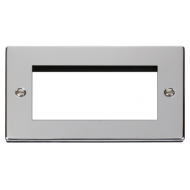 Click Deco Victorian Polished chrome Double Plate (Quad Media Module Aperture)