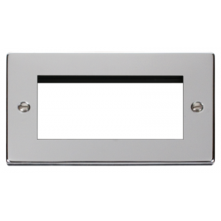 Click Deco Victorian Polished chrome Double Plate (Quad Media Module Aperture)