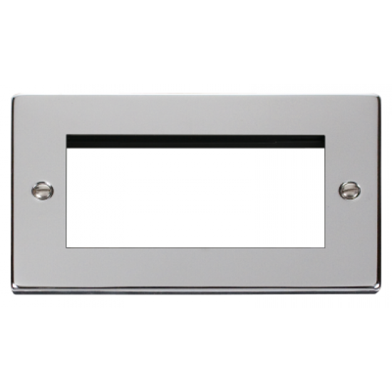 Click Deco Victorian Polished chrome Double Plate (Quad Media Module Aperture)