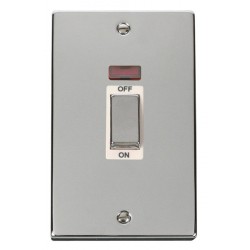 Click Deco Victorian Polished chrome INGOT 2G 45A DP SWITCH NEON WH