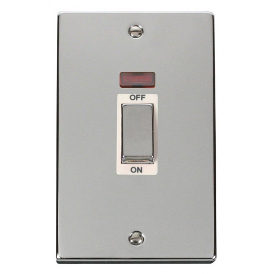 Click Deco Victorian Polished chrome INGOT 2G 45A DP SWITCH NEON WH Click Deco Victorian Polished chrome INGOT 2G 45A DP SWITCH NEON WH