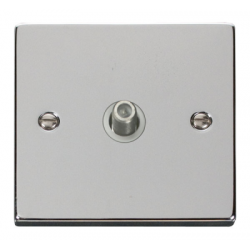  Click Deco Victorian Polished chrome ONE GANG SATELITE OUTLET WHITE
