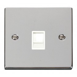 Click Deco Victorian Polished chrome  RJ11 WHITE outlet