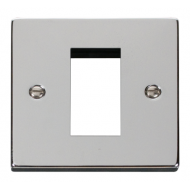 Click Deco Victorian Polished chrome Single Plate (Single Media Module Aperture)