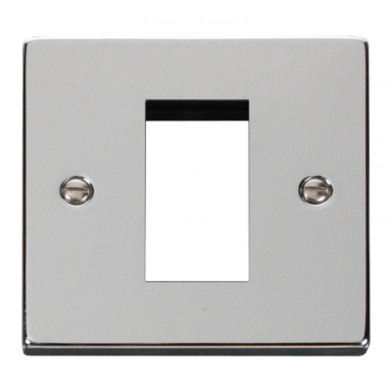 Click Deco Victorian Polished chrome Single Plate (Single Media Module Aperture)