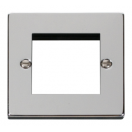 Click Deco Victorian Polished chrome Single Plate (Twin Media Module Aperture)