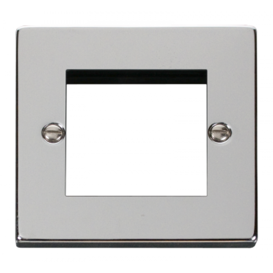 Click Deco Victorian Polished chrome Single Plate (Twin Media Module Aperture)