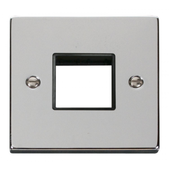 Click Deco Victorian Polished chrome TWIN SWITCH PLATE1 GANG APERTURE
