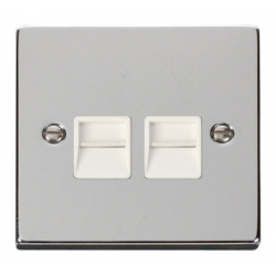 Click Deco Victorian Polished chrome TWIN TELEPHONE OUTLET- MASTER Click Deco Victorian Polished chrome TWIN TELEPHONE OUTLET- MASTER